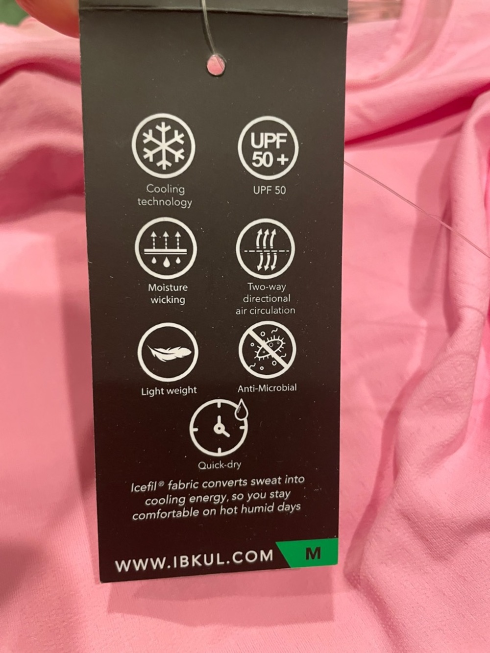 IBKUL Long Sleeve Crewneck Top with Mesh Insert Candy Pink medium - Picture 9 of 10